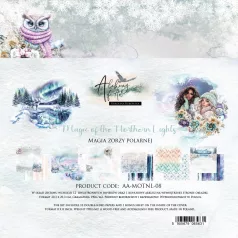   Alchemy of Art Papírkészlet 8" (20 cm) Magic of the Northern Lights Paper Collection Set (12 lap)