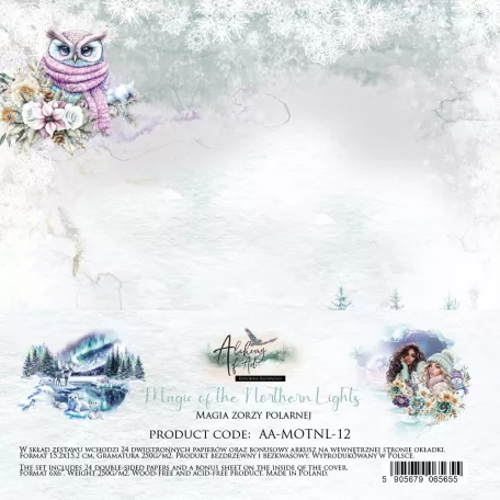 Alchemy of Art Scrapbook papírkészlet 6" (15 cm) Magic of the Northern Lights Paper Pad (24 lap)