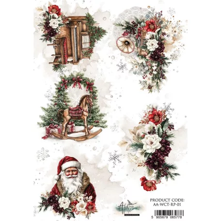Alchemy of Art Rizspapír A4 - Wonderful Christmas Time - Winter - Rice Paper (1 ív)