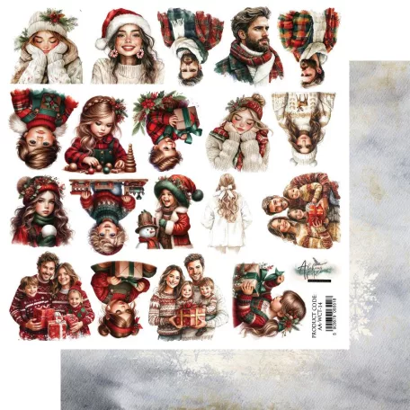 Alchemy of Art Kivágóív 12" (30 cm) Wonderful Christmas Time People Art Alchemy Double-sided paper (1 ív)