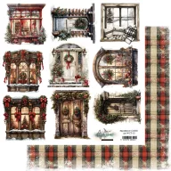   Alchemy of Art Kivágóív 12" (30 cm) Wonderful Christmas Time Doors and Windows Art Alchemy Double-sided paper (1 ív)