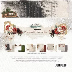   Alchemy of Art Papírkészlet 8" (20 cm) Wonderful Christmas Time Paper Collection Set (12 lap)
