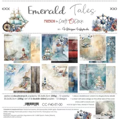   Craft O'Clock Scrapbook papírkészlet 12" (30 cm) Emerald Tales Paper Collection Set (6 ív)