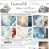   Craft O'Clock Scrapbook papírkészlet 8" (20 cm) Emerald Tales Basic Paper Set (24 ív)