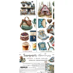   Craft O'Clock Kivágóív Summer Adventures Mix Extras to Cut Set (18 ív)