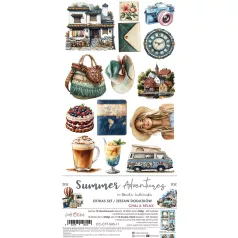   Craft O'Clock Kivágóív Summer Adventures Mix Extras to Cut Set (18 ív)