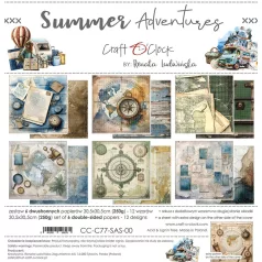   Craft O'Clock Scrapbook papírkészlet 12" (30 cm) Summer Adventures Paper Collection Set (6 ív)