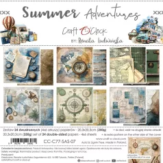   Craft O'Clock Scrapbook papírkészlet 8" (20 cm) Summer Adventures Paper Collection Set (24 ív)