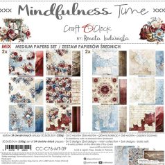   Craft O'Clock Scrapbook papírkészlet 8" (20 cm) Mindfulness Time Mix Paper Set (24 ív)