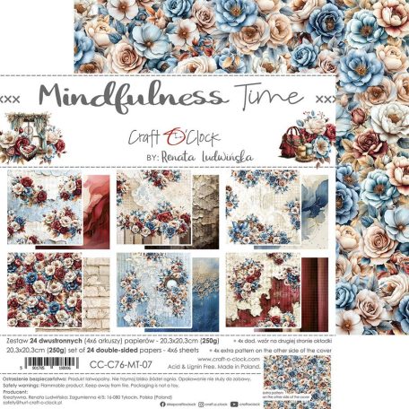 Craft O'Clock Scrapbook papírkészlet 8" (20 cm) Mindfulness Time Paper Collection Set (24 ív)