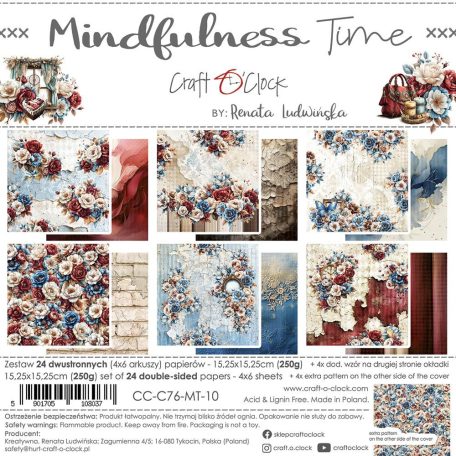 Craft O'Clock Scrapbook papírkészlet 6" (15 cm) Mindfulness Time Paper Collection Set (24 ív)