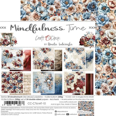 Craft O'Clock Scrapbook papírkészlet 6" (15 cm) Mindfulness Time Paper Collection Set (24 ív)