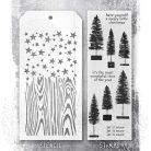Stencil és bélyegző készlet Bottlebrush Trees Tim Holtz Stamps/Stencil  (1 csomag)