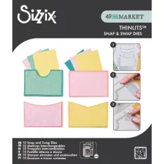   SIZZIX vágósablon  - Snap and Swap Pockets - 49 and Market - Thinlits Die Set  (1 csomag)