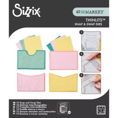 SIZZIX vágósablon  - Snap and Swap Pockets - 49 and Market - Thinlits Die Set  (1 csomag)