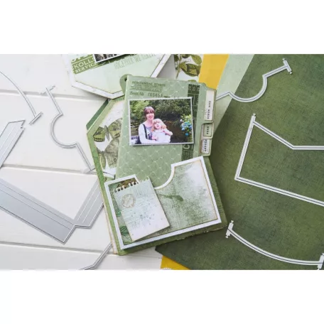 SIZZIX vágósablon  - Snap and Swap Pockets - 49 and Market - Thinlits Die Set  (1 csomag)