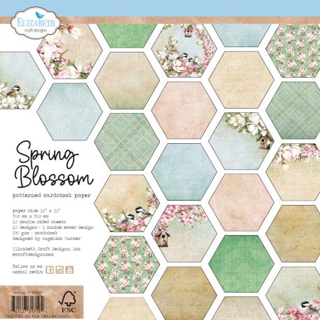 Papírkészlet - 12" (30 cm) - Spring Blossom - ECD Patterned Cardstock Paper (1 csomag)