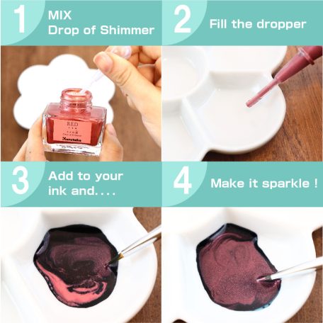 Kuretake Drop of Shimmer – ezüst csillámos keverő tinta – Kreatív ragyogás tintához (20 g)