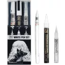 Kuretake / ZIG White Pen Set – japán fehér tollkészlet (3 db)