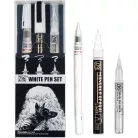 Kuretake / ZIG White Pen Set – japán fehér tollkészlet (3 db)