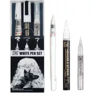   Kuretake / ZIG White Pen Set – japán fehér tollkészlet (3 db)