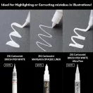 Kuretake / ZIG White Pen Set – japán fehér tollkészlet (3 db)