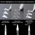 Kuretake / ZIG White Pen Set – japán fehér tollkészlet (3 db)