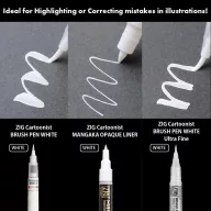  Kuretake / ZIG White Pen Set – japán fehér tollkészlet (3 db)
