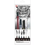   Kuretake / ZIG Illustration Basic Set3 – japán ecsetfilc készlet (5 db)