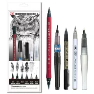   Kuretake / ZIG Illustration Basic Set3 – japán ecsetfilc készlet (5 db)