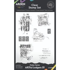   Arden Creative Studio Maker Series Szilikonbélyegző 10x15cm ARTful Ledgers 01 Clear Stamp Set (1 csomag)