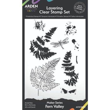 Arden Creative Studio Maker Series Szilikonbélyegző 10x15cm Fern Valley Clear Stamp Set (1 csomag)