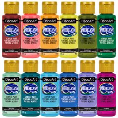   12 db Akrilfesték - matt 59 ml, Új színek 2025 / DecoArt Americana® Acrylics (1 csomag)