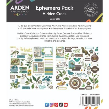 Arden Creative Studio Hidden Creek Kivágatok Die Cuts Assorted (1 csomag)