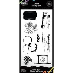   Arden Creative Studio Maker Series Szilikonbélyegző 10x21cm Maker's Marks Clear Stamp Set (1 csomag)