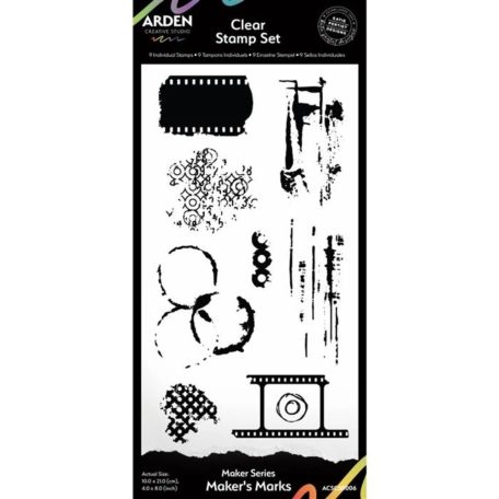 Arden Creative Studio Maker Series Szilikonbélyegző 10x21cm Maker's Marks Clear Stamp Set (1 csomag)