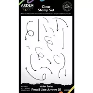   Arden Creative Studio Maker Series Szilikonbélyegző 10x15cm Pencil Line Arrows 01 Clear Stamp Set (1 csomag)
