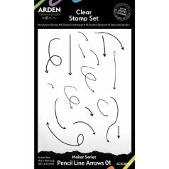   Arden Creative Studio Maker Series Szilikonbélyegző 10x15cm Pencil Line Arrows 01 Clear Stamp Set (1 csomag)