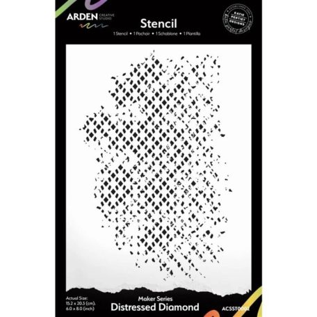 Arden Creative Studio Maker Series Stencil 15x20cm Distressed Diamond Stencil  (1 db)
