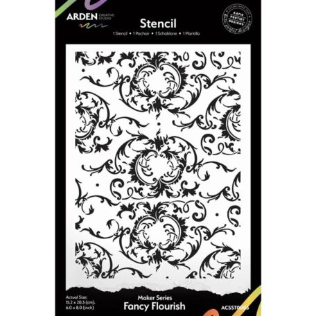 Arden Creative Studio Maker Series Stencil 15x20cm Fancy Flourish Stencil  (1 db)