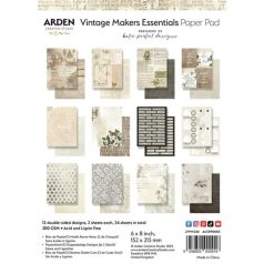   Arden Creative Studio Vintage Makers Papírkészlet   6x8 Inch Paper Pad Essentials (24 ív)