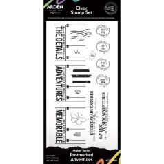   Arden Creative Studio Maker Series Szilikonbélyegző 10x21cm Postmarked Adventures Clear Stamp Set (1 csomag)