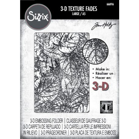 Sizzix Foliage Large 3D Domborító mappa A5 - 3D Texture Fades by Tim Holtz (1 db)