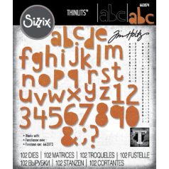   SIZZIX vágósablon  - Alphanumeric Cutout Lower - Tim Holtz - Thinlits Die Set  (1 csomag)