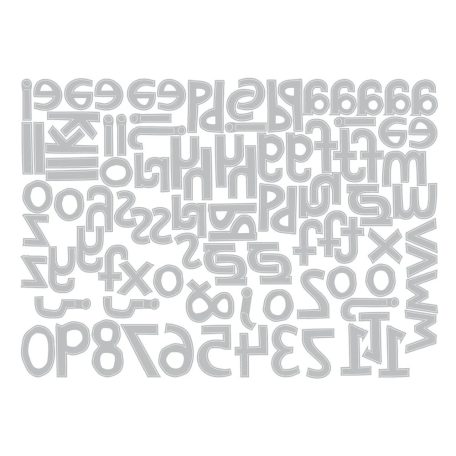 SIZZIX vágósablon  - Alphanumeric Cutout Lower - Tim Holtz - Thinlits Die Set  (1 csomag)