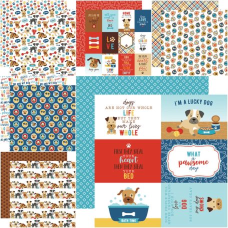 Echo Park Scrapbook papírkészlet 12" (30 cm) - I Love My Dog - Scrapbook papers (6 ív)