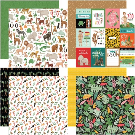 Echo Park Scrapbook papírkészlet 12" (30 cm) - Animal Kingdom - Scrapbook papers (12 ív)