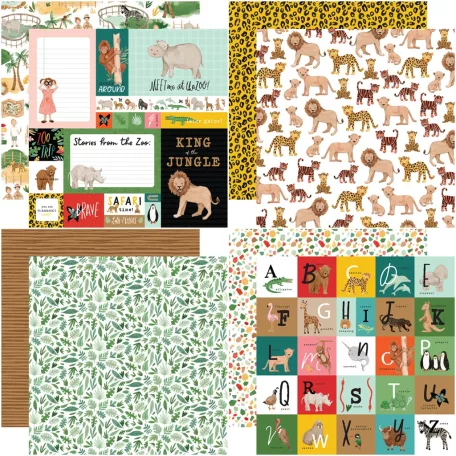 Echo Park Scrapbook papírkészlet 12" (30 cm) - Animal Kingdom - Scrapbook papers (12 ív)