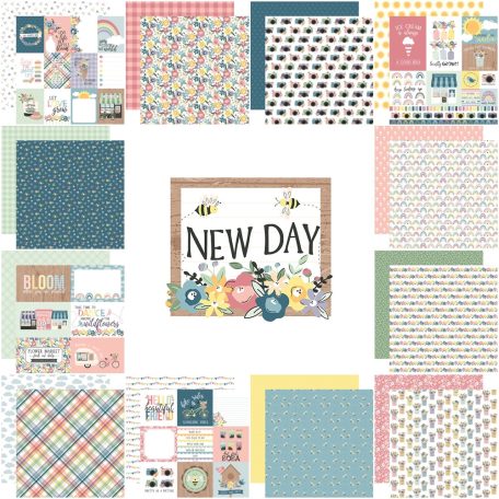 Echo Park Scrapbook papírkészlet 12" (30 cm) - New Day - Scrapbook papers (12 ív)