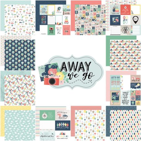 Echo Park Scrapbook papírkészlet 12" (30 cm) - Away We Go - Scrapbook papers (12 ív)